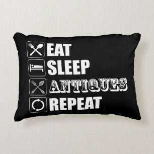 Eat. Sleep. Antiques. Repeat Decorative Cushion