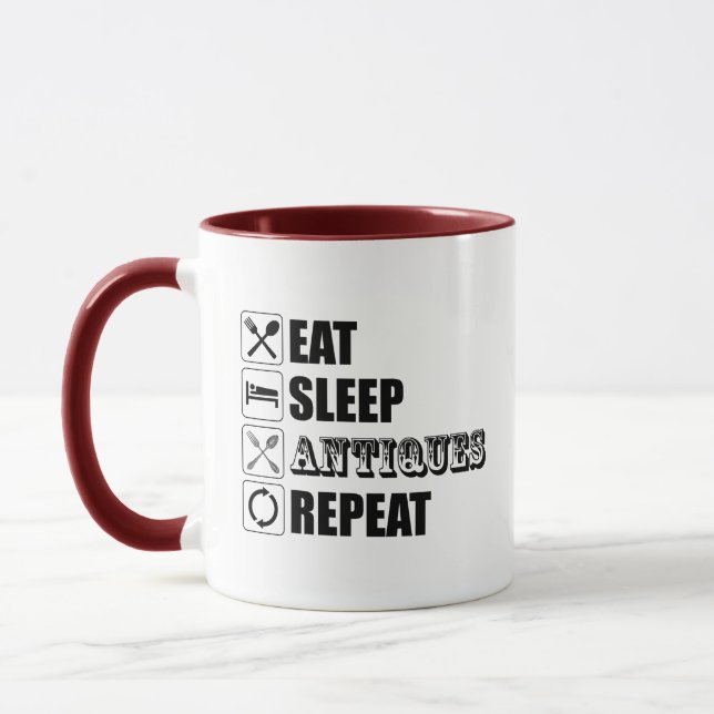 Eat. Sleep. Antiques. Repeat Mug (Left)