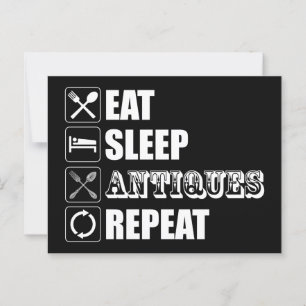 Eat. Sleep. Antiques. Repeat Postcard