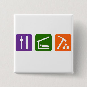 Eat Sleep Archaeology 15 Cm Square Badge