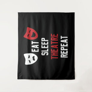 Eat Sleep Atre Repeat - Musical Broadway Actor Gif Tapestry