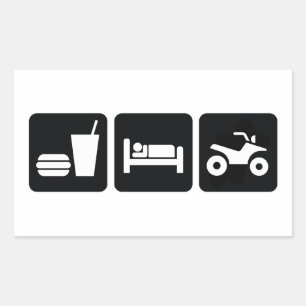 Eat Sleep ATV Rectangular Sticker