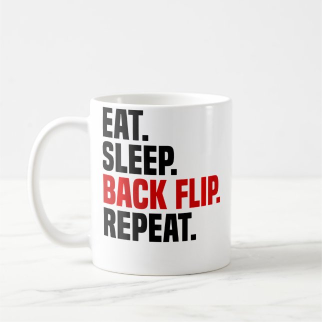 Eat Sleep Back Flip Repeat Parkour Coffee Mug (Left)