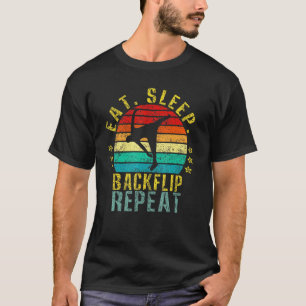 Eat Sleep Backflip Repeat Retro T-Shirt