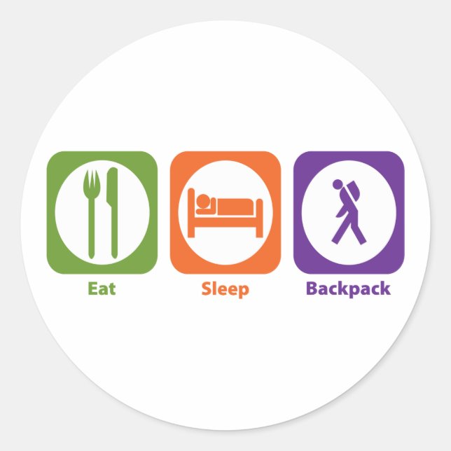 Eat Sleep Backpack Classic Round Sticker (Front)