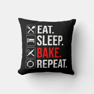 Eat. Sleep. Bake. Repeat Cushion