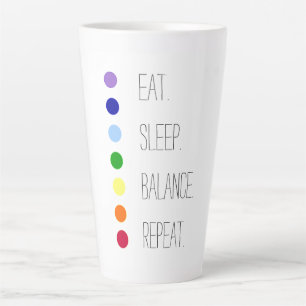 Eat Sleep Balance Simple Chakra Design  Latte Mug