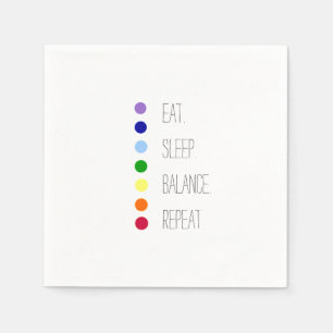 Eat Sleep Balance Simple Chakra Design Napkin