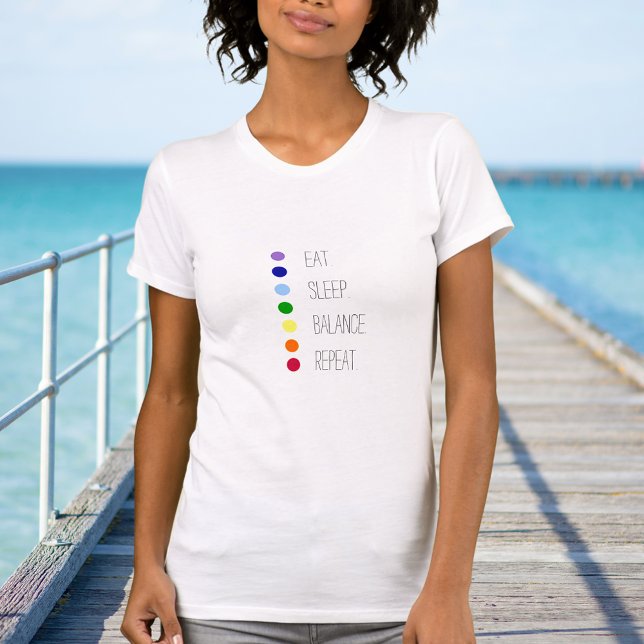 Eat Sleep Balance Simple Chakra Design   T-Shirt (Creator Uploaded)