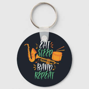 Eat Sleep Band Repeat Funny Marching Band Key Ring