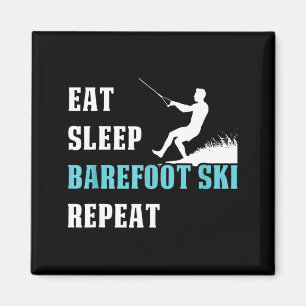 Eat sleep barefoot ski repeat skier hobby saying magnet