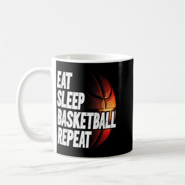 Eat Sleep Basball Repeat Basball Jersey Basball Coffee Mug (Left)