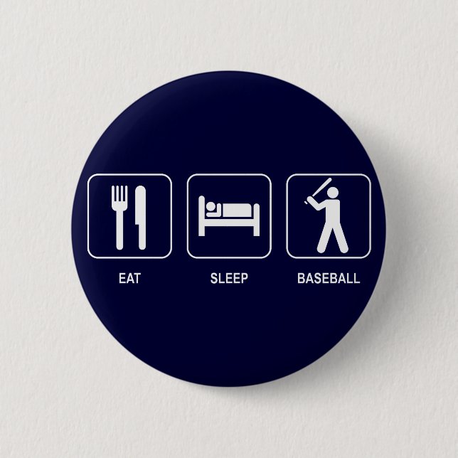 Eat Sleep Baseball Button (Front)