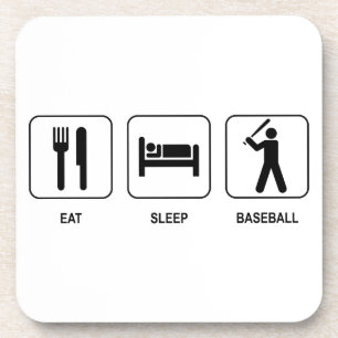 Eat Sleep Baseball Cork Coaster