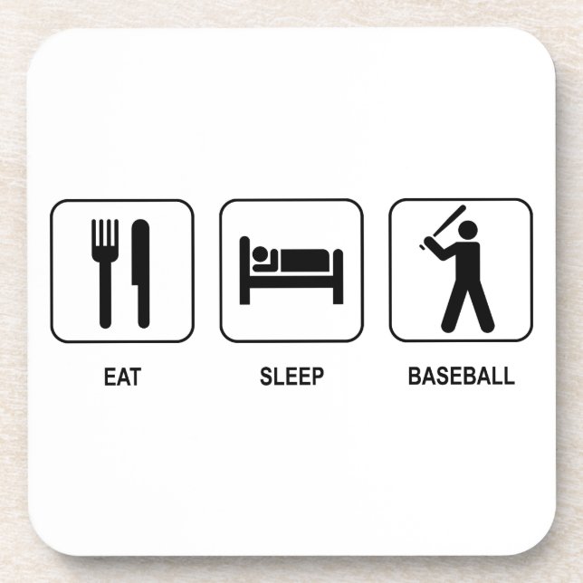 Eat Sleep Baseball Cork Coaster (Front)