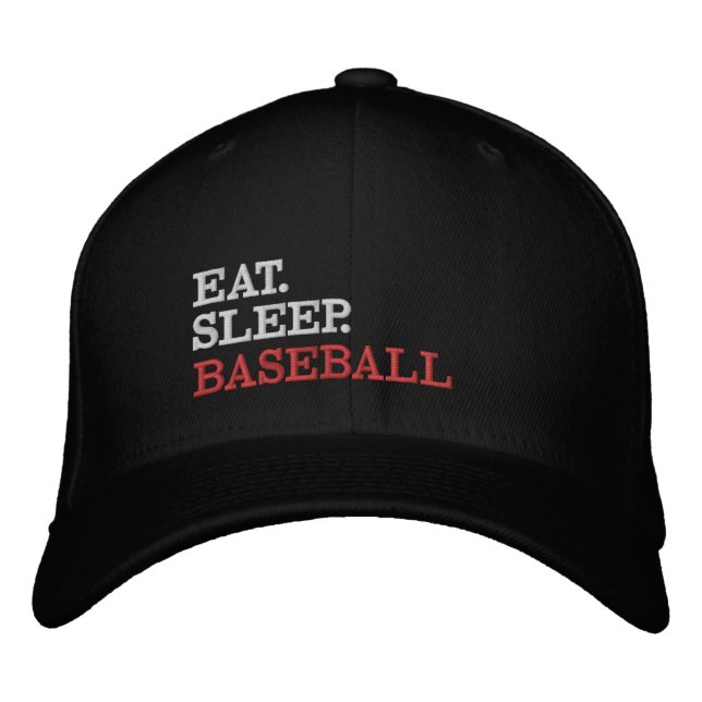Eat Sleep Baseball Embroidered Hat (Front)