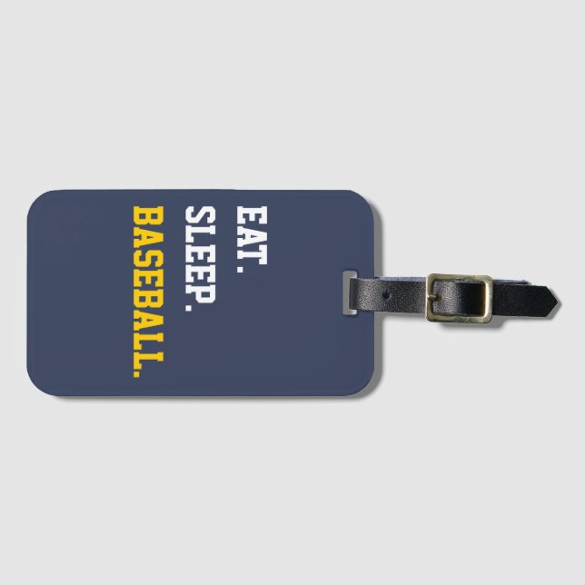 Eat Sleep baseball Luggage Tag (Front Horizontal)