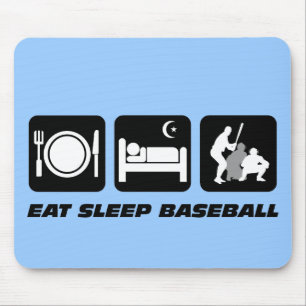 Eat sleep baseball mouse pad