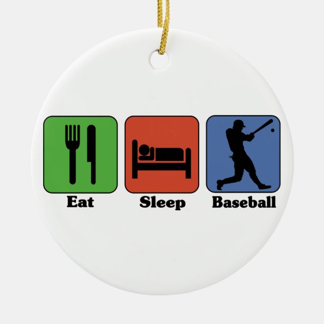 Eat Sleep Baseball ornament (Front)