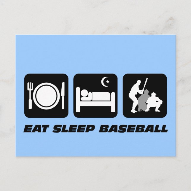 Eat sleep baseball postcard (Front)