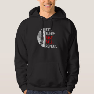 Eat Sleep Baseball Repeat Baseball Player  Basebal Hoodie
