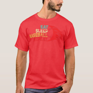 Eat Sleep Baseball Repeat Baseball Player Funny Vi T-Shirt