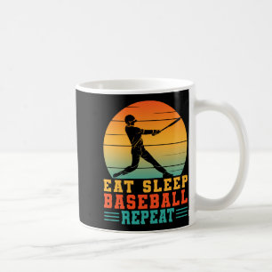 Eat sleep baseball repeat baseball player pitchers coffee mug