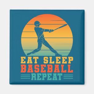 Eat sleep baseball repeat baseball player pitchers magnet