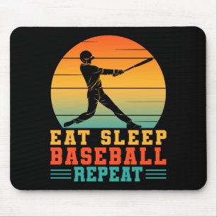 Eat sleep baseball repeat baseball player pitchers mouse pad