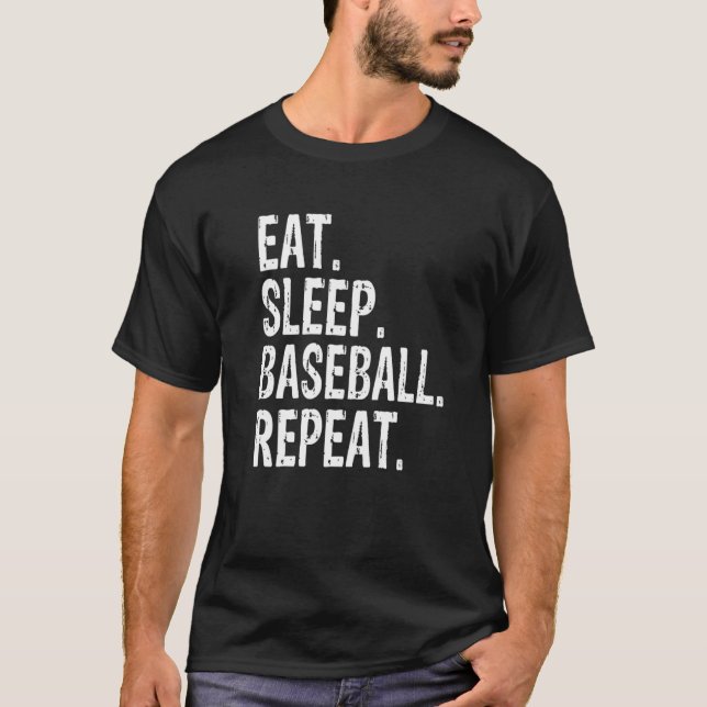 Eat Sleep Baseball Repeat Baseball Premium T-Shirt (Front)