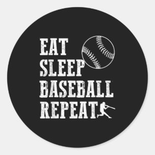 Eat Sleep Baseball Repeat Batter Life Srts Hustle  Classic Round Sticker