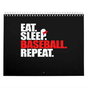 Eat Sleep Baseball Repeat Catcher Pitcher Baseball Calendar