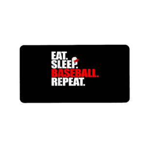 Eat Sleep Baseball Repeat Catcher Pitcher Baseball Label