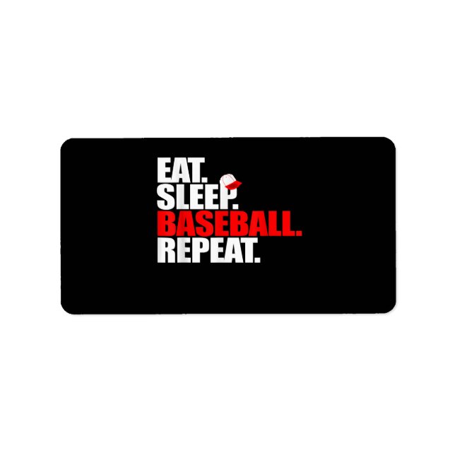 Eat Sleep Baseball Repeat Catcher Pitcher Baseball Label (Front)