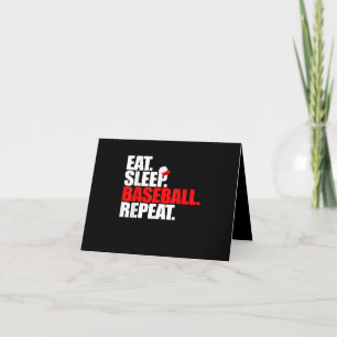 Eat Sleep Baseball Repeat Catcher Pitcher Baseball Thank You Card