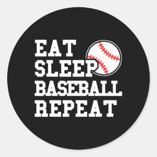 Eat Sleep Baseball Repeat Classic Round Sticker