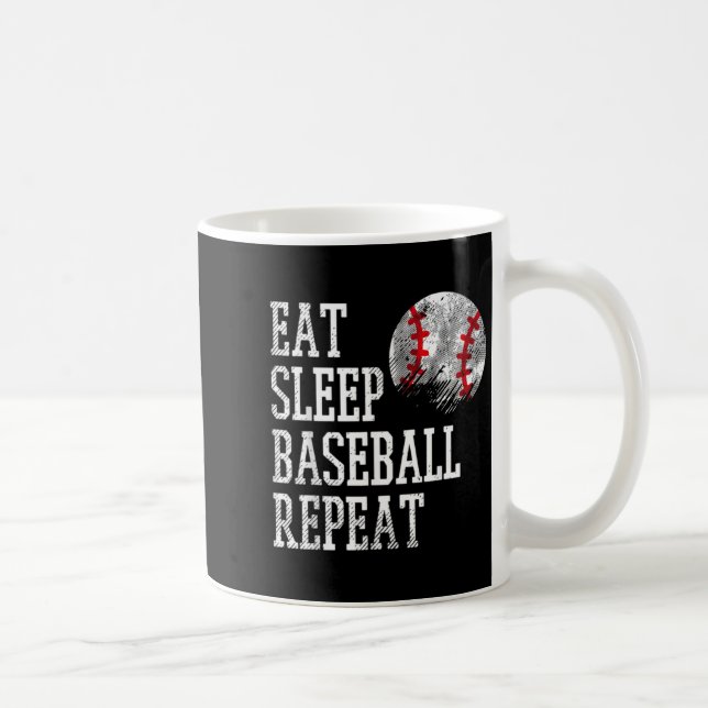 Eat Sleep Baseball Repeat Coach Team Player Men W  Coffee Mug (Right)