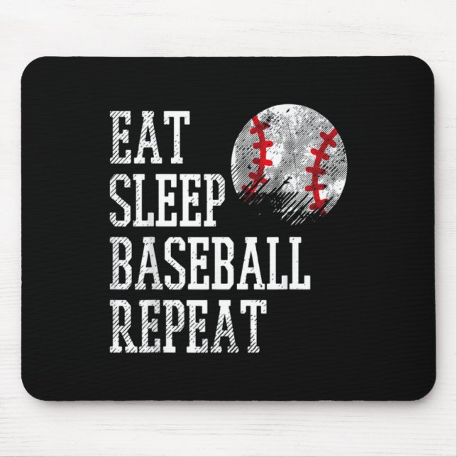 Eat Sleep Baseball Repeat Coach Team Player Men W  Mouse Pad (Front)