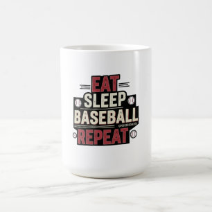 Eat Sleep Baseball Repeat Funny Baseball Fan Coffee Mug