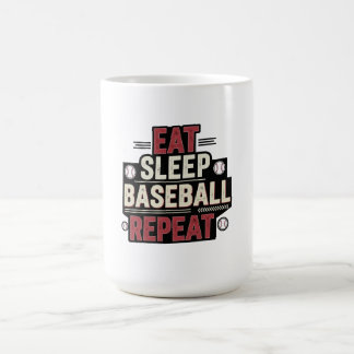 Eat Sleep Baseball Repeat Funny Baseball Fan Coffee Mug