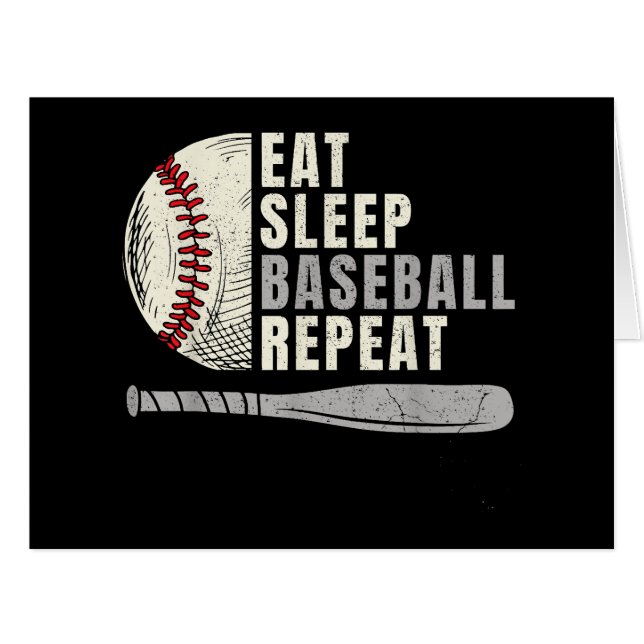 Eat Sleep Baseball Repeat Funny Baseball Player  (Front Horizontal)