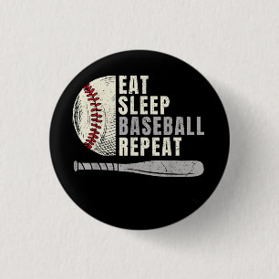 Eat Sleep Baseball Repeat Funny Baseball Player  3 Cm Round Badge