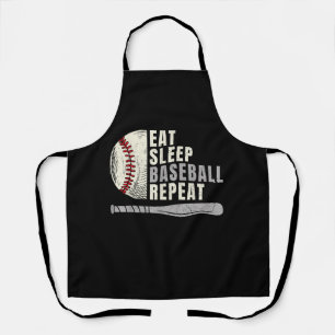Eat Sleep Baseball Repeat Funny Baseball Player Apron