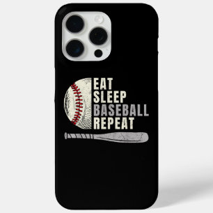 Eat Sleep Baseball Repeat Funny Baseball Player iPhone 15 Pro Max Case