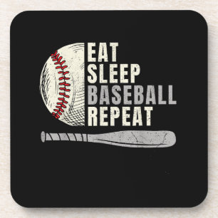 Eat Sleep Baseball Repeat Funny Baseball Player Coaster