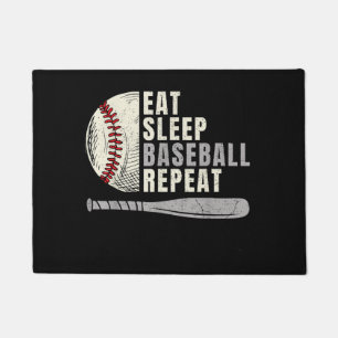 Eat Sleep Baseball Repeat Funny Baseball Player Doormat