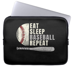 Eat Sleep Baseball Repeat Funny Baseball Player Laptop Sleeve