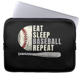 Eat Sleep Baseball Repeat Funny Baseball Player Laptop Sleeve