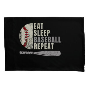 Eat Sleep Baseball Repeat Funny Baseball Player  Pillowcase
