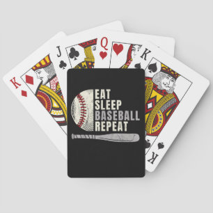 Eat Sleep Baseball Repeat Funny Baseball Player Playing Cards